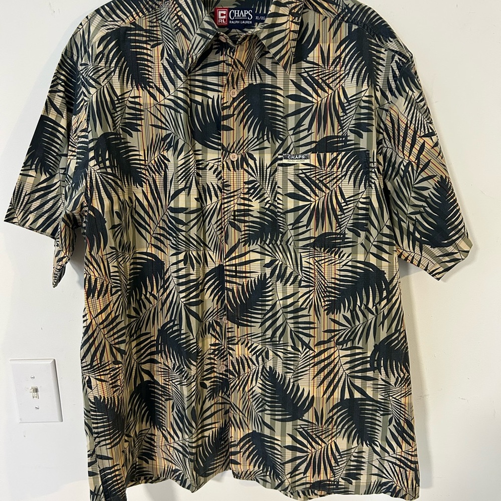Ralph Lauren Men's Leaf Print Shirt - Black and Tan